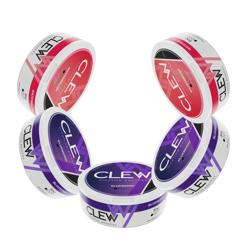 CLEW Nicotine Pouches Fruity Bundle (5 Cans in 5mg)