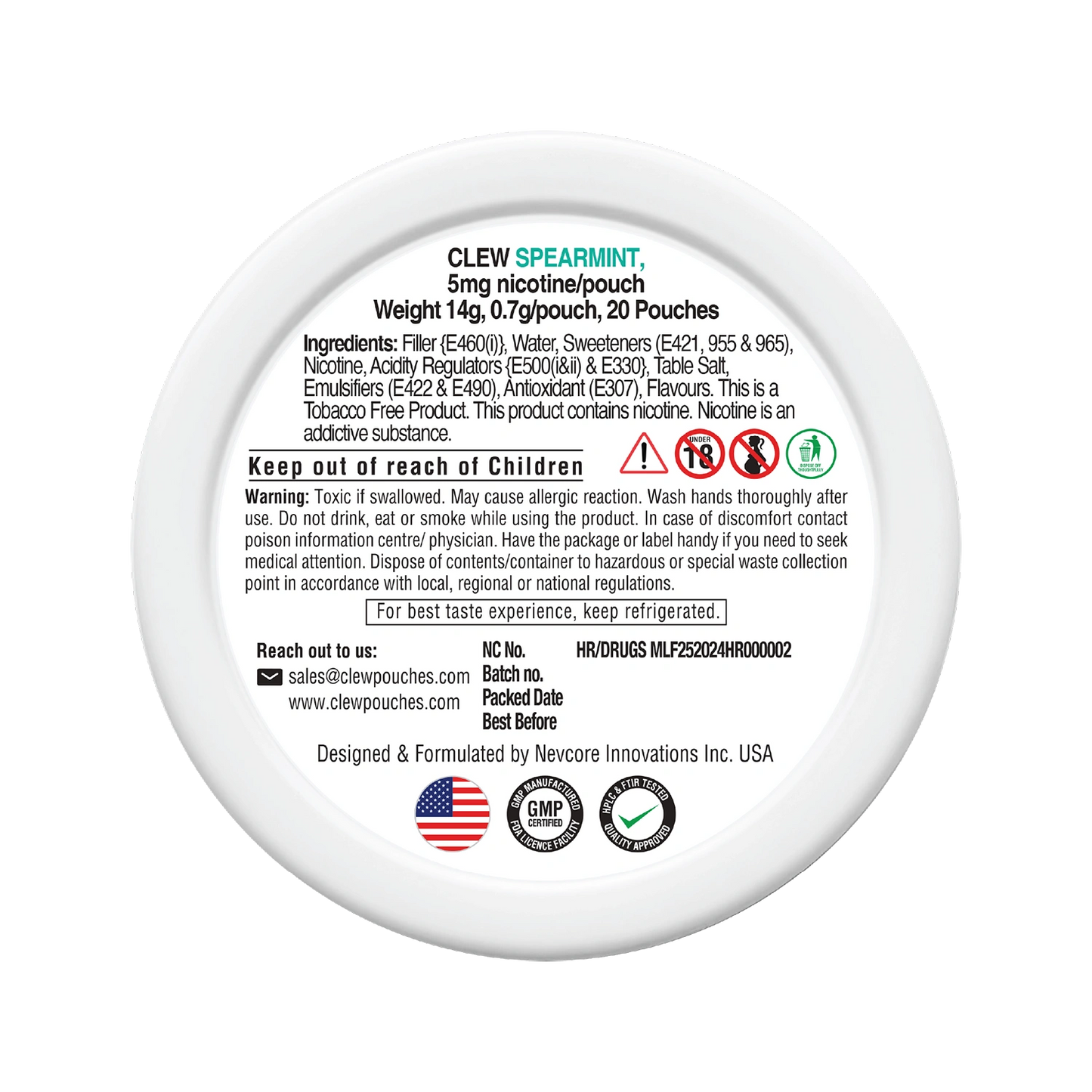 CLEW Spearmint Nicotine Pouches