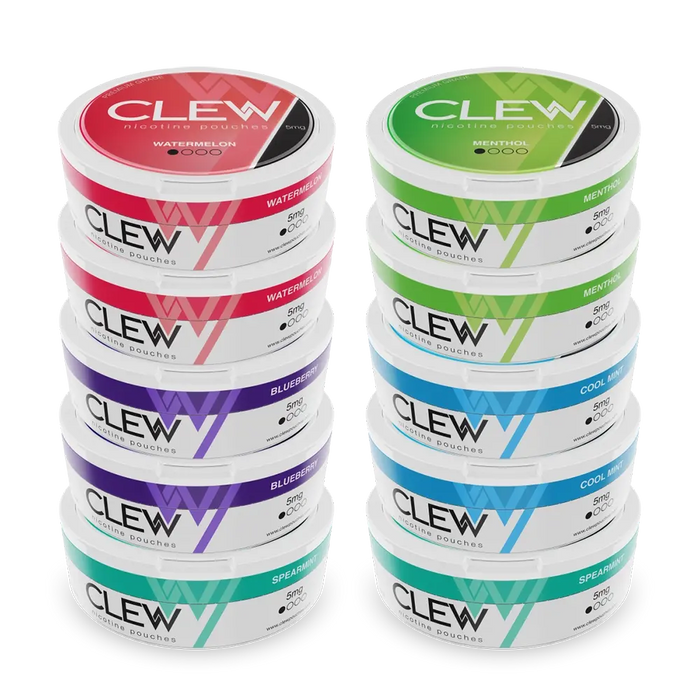 CLEW Nicotine Pouch Starter Bundle (10 Cans in 5mg)